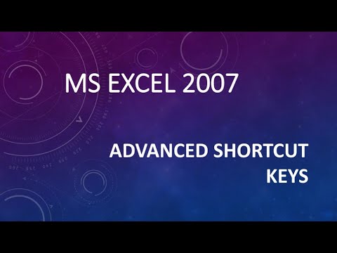 MS EXCEL Advanced Shortcut keys