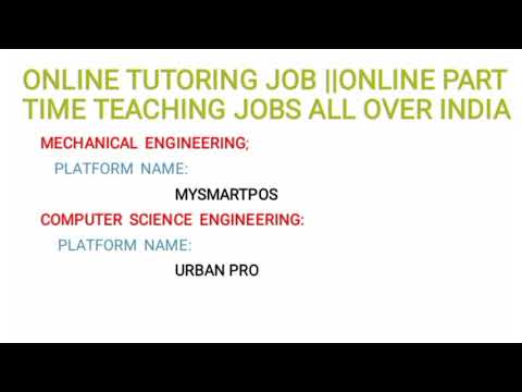 Online Part Time Teaching Jobs All over India||Mech &CSE Department online Tutor Job