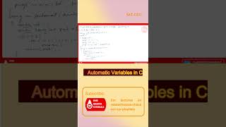 Automatic Variables  #shorts #computerengineering #cprogramminginhindi