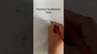 Fraction trick #shortsviral #mathhack #mathstricks #fractions #decimals #fraction #fractiontricks