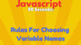 Rules For Choosing Variable Names.    #shorts #coding #javascript