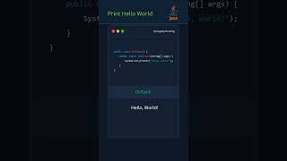 print hello world in java #LearnJava, #JavaBasics, #JavaCode, #ProgrammingForBeginners, #CodeNewbie