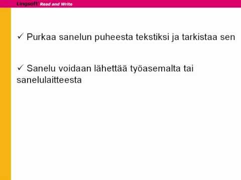 Lingsoftin sanelutunnistusratkaisu