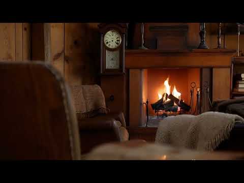 Cozy Fireplace Ambiance with Vintage Clock | Crackling Fire & Tic Toc for Sleep, Study & Relaxation