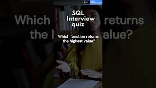 SQL Interview Quiz#10 | Which SQL Function Returns the Highest Value? | MAX | ChiPi Technologies