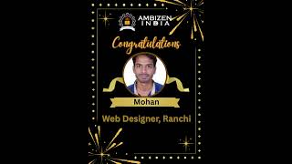 Mohan From Nawada Bihar Congratulations Full Stack Course in Munirka Delhi | Call +919007144778