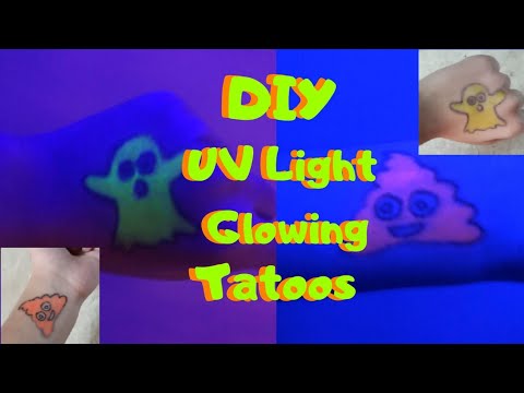 UV Light Glowing Tattoos || Homemade Tattoos || Party Tattoos