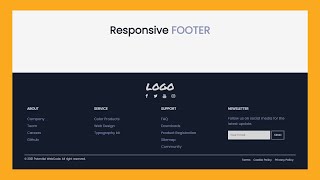 Responsive Footer Website Design using HTML & CSS | Hover effect and Newsletter