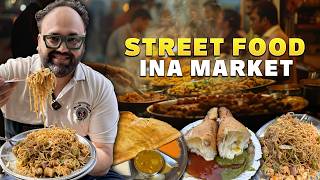 Street Food INA MARKET | Dahi Sholey, Singapore Chowmein, Masala Dosa, Durga Masala