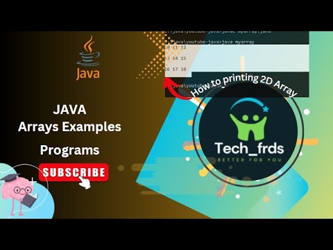 JAVA ARRAY EXAMPLES | HOW TO PRINT 1D & 2D ARRAYS| Tech_frds #2darray #javaarrays #javatutorial