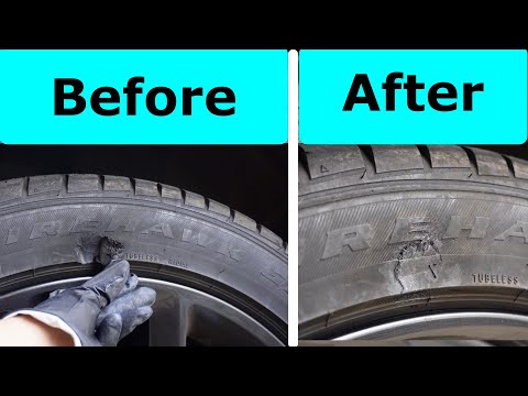 Tire Sidewall Damage. Quick Fix for tire that has a gash but not cut all the way through