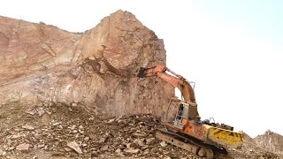 Massive Excavator Destroys Huge Mountain Rocks | Heavy Equipment Extreme Operator Skills! #excavator