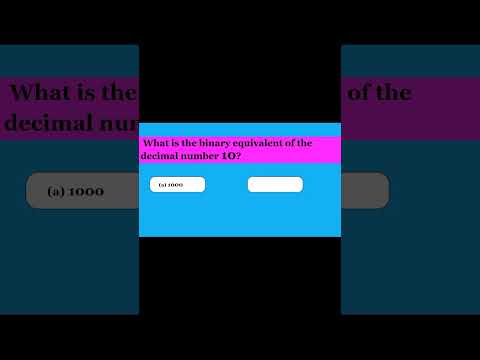What is the binary equivalent of the decimal number 10 ? #computermcqs#computersciencemcqs#csmcqs