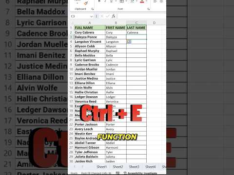 How to use Ctrl + E in Excel! #excel #shortvideo