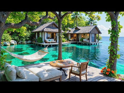 🏝️ Tropical Villa Morning Escape | Smooth Jazz, Ocean Calm & Hammock Vibes for Focus & Good Mood