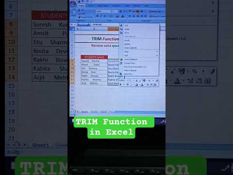 TRIM Function in EXCEL 🔥 #computer #trending #MSEXCEL