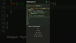 Simple Pyramid Pattern In Java | #java #javapattern