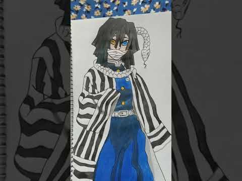DIBUJO A COLORES TERMINADO "OBANAI IGURO DE KIMETSU NO YAIBA"