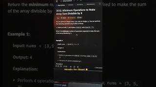 Leetcode Solution 3512: Make Array Sum Divisible by K 🤯 Fastest Trick!  #coding #programminglanguage