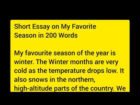 Short Essay on My Favorite Season in 200 Words |  My Favorite Season Winter | My Favorite Season