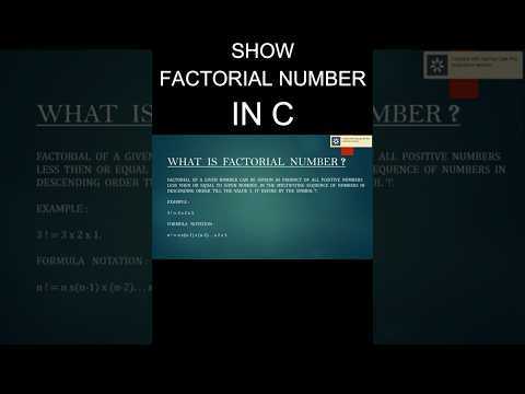 Factorial Program in C 🔢 | Learn C in 90 Seconds! #Shorts #ytshorts