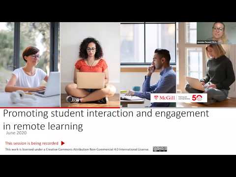 Promoting student interaction and engagement for remote learning (June 9, 2020)