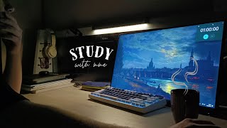 Cozy Study With Me 🌧️ 1 Hour of Deep Focus with Rain Sounds (No Music)