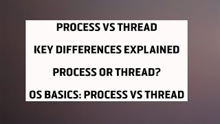 Process vs Thread | Key Differences Explained | OS Basics for Beginners
