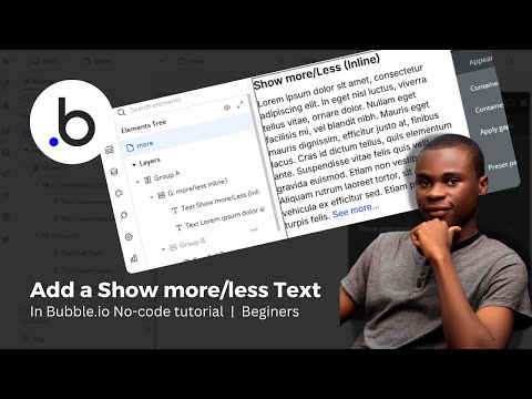 How to add a Show More / Less button. Bubble.io Tutorial — Beginners.