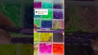 DIY black and purple loom band bracelet #loombands #diy #howtomake