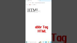 abbr Tag in HTML👈🔥 || #shorts #html #htmltags #tagshortsvideo #tags #shortsfeed #trending