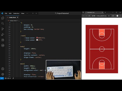 ASMR Coding | Creating Basketball Court with HTML CSS No Talking