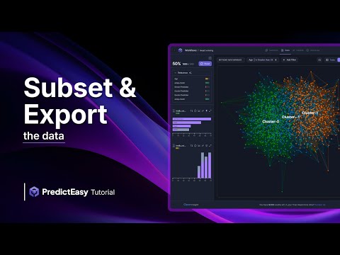 Subset and Export the data | PredictEasy Tutorial 🚀