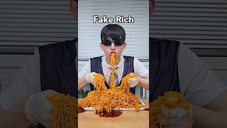 How To Eat Korean Fire Noodles -Fake Rich vs Real Rich-