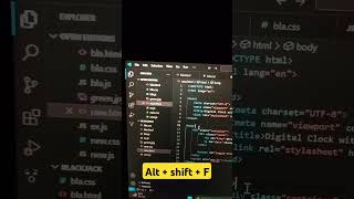 shortcut key to format, align and arrange the code 😉 #coding #shortcuts#you tube shorts