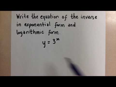 Exponential and Logarithmic Forms of the Inverse of an Exponential Function