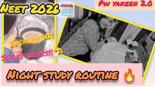 Night Study Routine 🔥|Neet 2026 preparation| Day 2