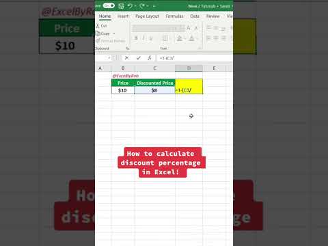 Let’s calculate discount percentage in Excel! #excel #accounting #finance
