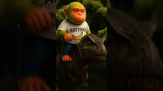 simpansini bananini riding t-rex #BrainrotAnomaly #CursedContent #ADHDHumor #artthas
