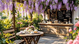 Relaxing Spring Jazz Music 🌸 Cozy Outdoor Coffee Shop Ambience with Smooth Jazz Instrumental Music