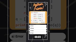 Python Trivia 49 #coding #programming #python #techcommunity #shorts #trending #viral #datascience