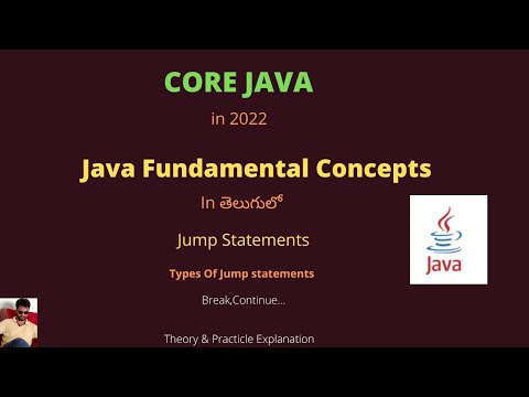 12.3 Java | Statements in Telugu | Jump statements(Break, Continue...) | #tvstreetechnologies