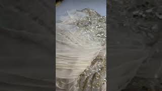 Beautiful shiny sequins embroidery lace fabric#wedding #bridal #fashion #eveningwear #weddingdress