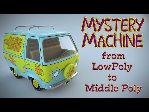 Mistery Machine 3D - 3ds max -  from Low poly to Middle poly modeling
