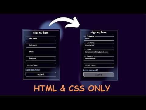 Animated Sign Up Form. HTML and CSS