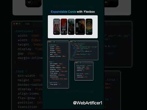 Expandable cards with Flexbox #coding #htmlcss #flexbox #tutorial #viralvideo #shorts #webartificer1