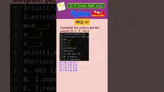 Python MCQ 67 - Test Your Skills #python  #pythonprogramming #pythoninterview#shorts#trending