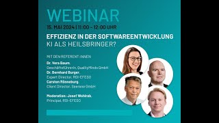 Webinar "Effizienz in der Softwareentwicklung - KI als Heilsbringer?"
