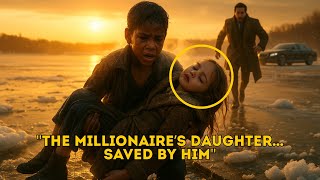 Poor boy dove into the frozen lake to save the millionaire's daughter...