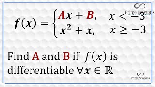 Differentiability and continuity of a piecewise function